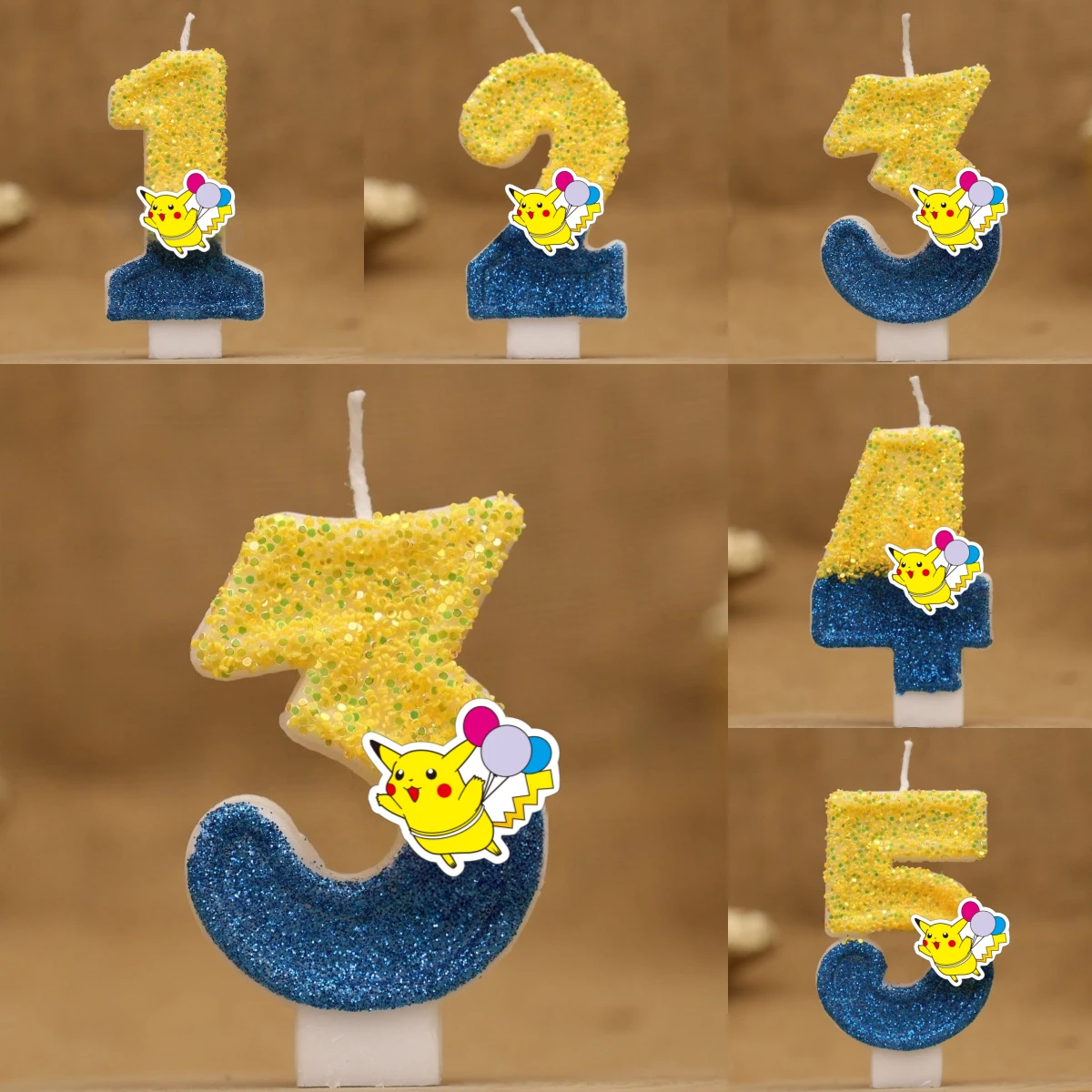Pikachu Kerze Kuchen Anime Figur Pikachu Nummer 0-9 Geburtstag Kuchen Kerze Kinder Baby Dusche Kuchen Topper Dekoration Lieferungen