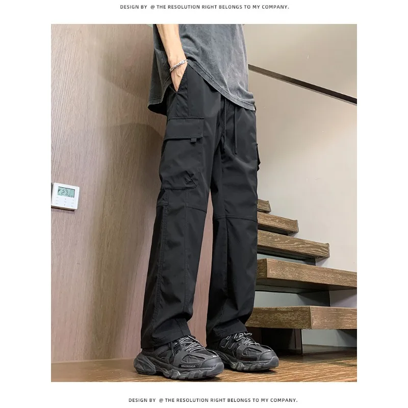 

Men's Clothing Overalls Boys New Style Youth Casual Pants Summer Thin Straight Style Hot Style