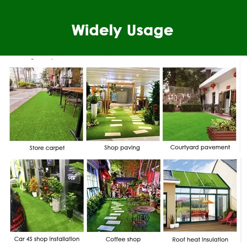 Artificial Grass Turf Fake Grass Lawn Carpet Outdoor Terrace Synthetic Mat Rug Indoor Exterior Garden Decorations Country House