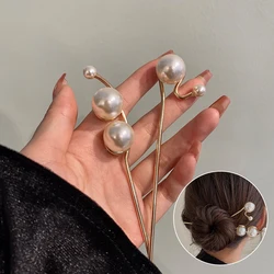 Minimalist Big Pearl Hair Sticks Hair Bun Maker Women Chinese Style Hair Stick Pin Headdress Hairpin Hairclip Barrette Gifts