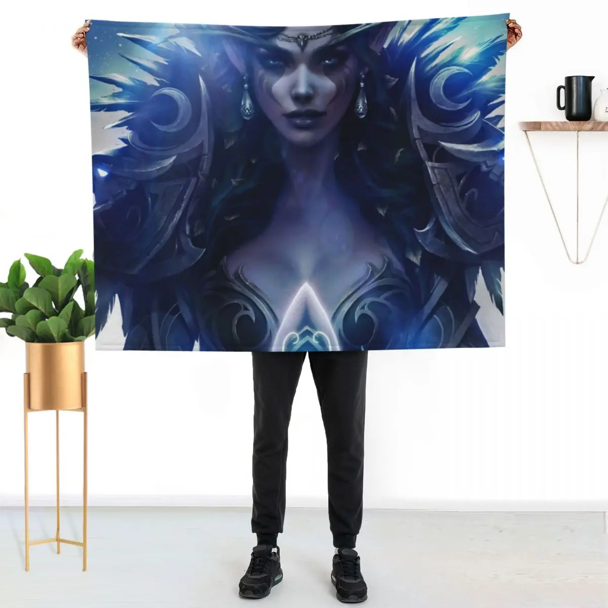 Night Elf Throw Blanket Soft Sherpa Fleece Warm Blanket for Winter