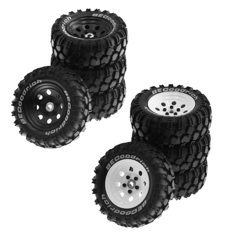 

4 шт. 1,9-дюймовый металлический обод колеса, резиновая шина для 1/10 RC Crawler TRX4 SCX10 D90 4103 90046 FR4 FMS NT4-черные запасные части