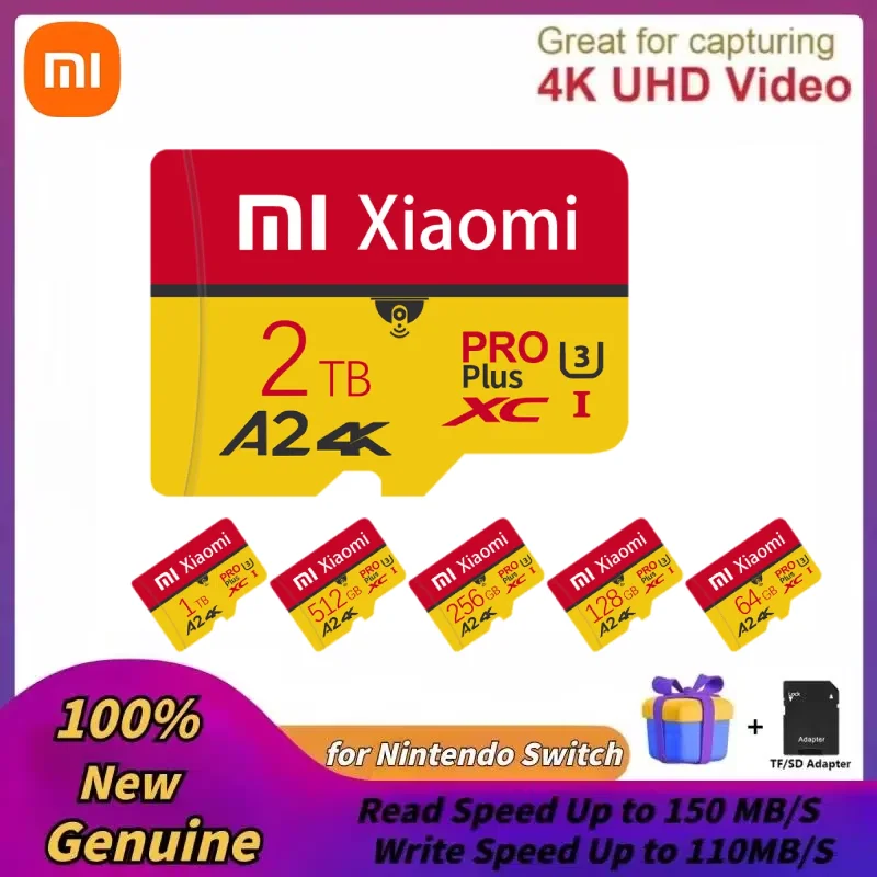 Original Xiaomi Micro TF SD Card 2TB 1TB 512GB High Speed Memory Card 256GB 128GB Class TF Card For Drone Equipment Audio PC