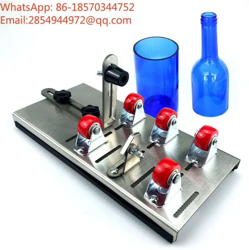 DIY Glass Bottle Cutter, Stainless Steel Cutting Artifact, Handwheel Wooden Ball