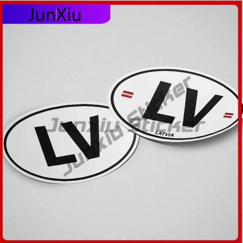 

Latvia Flag Sticker Oval-shaped White and Black Country Unique Motorcycle Helmet Air Conditioners Anti UV Scratch Resistant