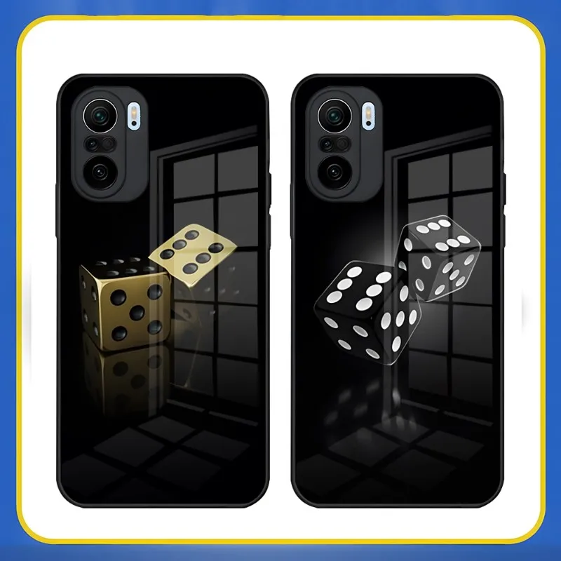 Dice Poker Casino Phone Case Tempered Glass For Xiaomi 11T 10 10T 11i Redmi Note 11 9T 9 8 9A 11S Pro Poco F3 Back Cover