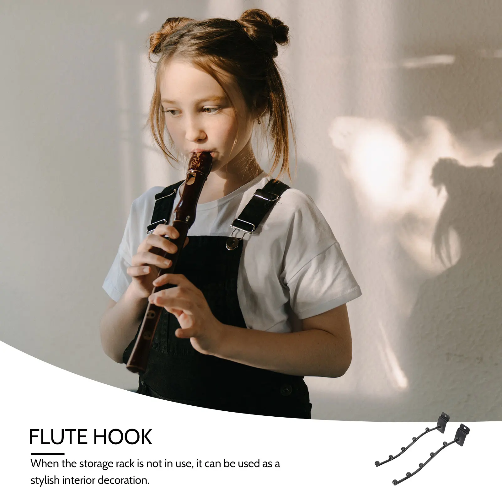 

2Pcs Groove Board Flute Hangers Durable Iron Flute Hooks Practical Instrument Storage Display Rack Instrument Hanger