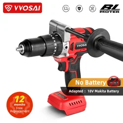 VVOSAI MT-Series 13mm Cordless Drill 20V Brushless Impact Drill Electric Screwdriver 125N.m Li-ion Battery Electric Power Tools