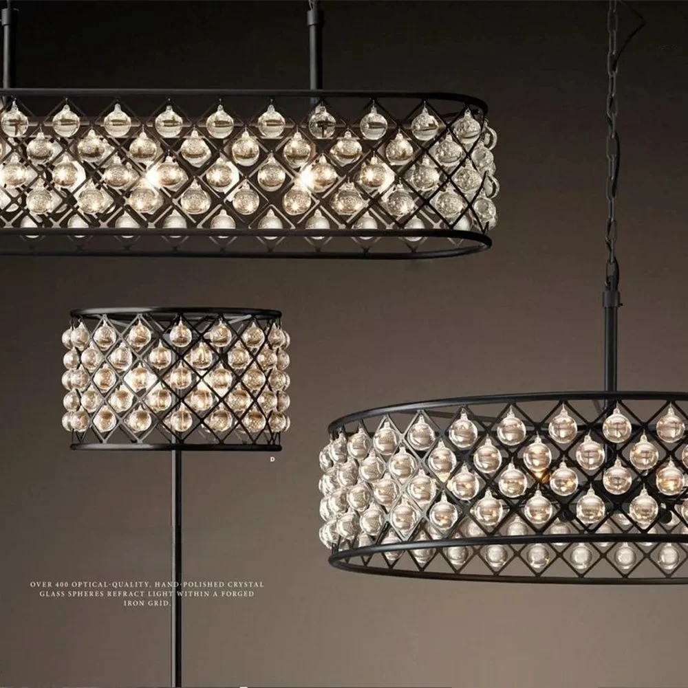 Led E14 Retro Iron Crystal Led Lamp Led Light Pendant Lights Pendant Lamp Led Pendant Light For Dinning Room  Bedroom Foyer