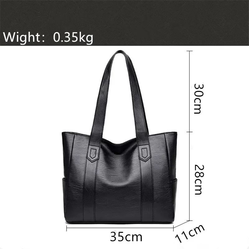 Women Soft Handbags Leather Large Capacity Tote Bags Retro Designer Big Shoulder Bag 2023 New Female Pu Commute Messenger Bags