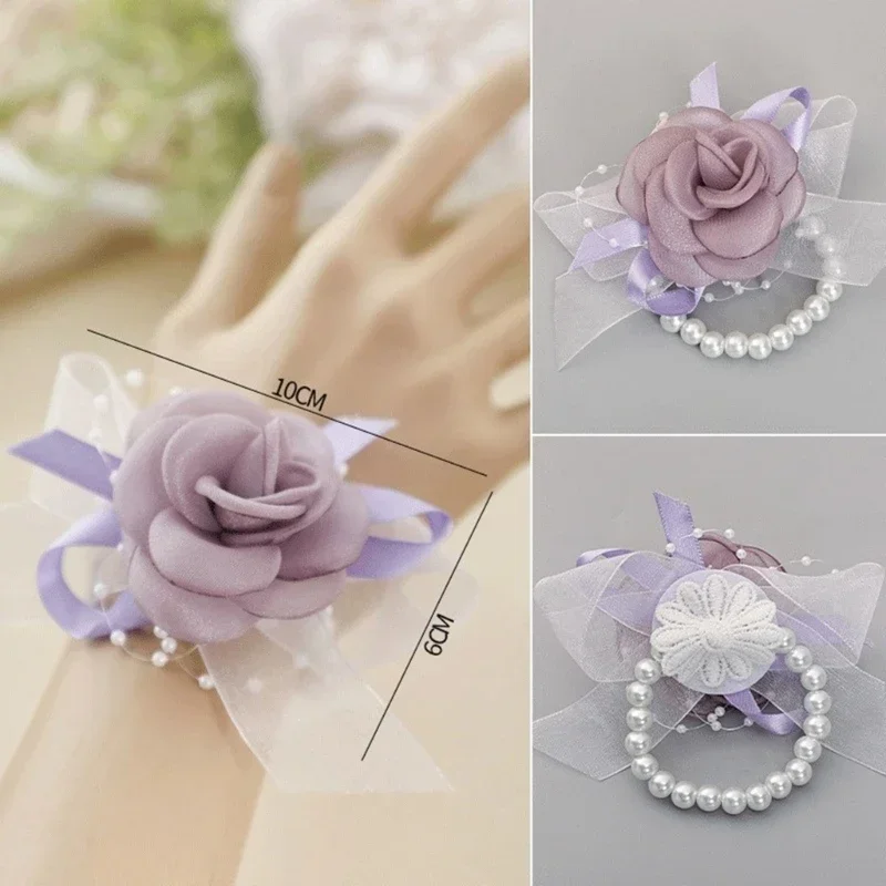 Flower Lace Wrist Corsage Spring Shirt Blouses Dress Removable Sleeves Ruffled Wrist Corsage for Bride Girl Photography