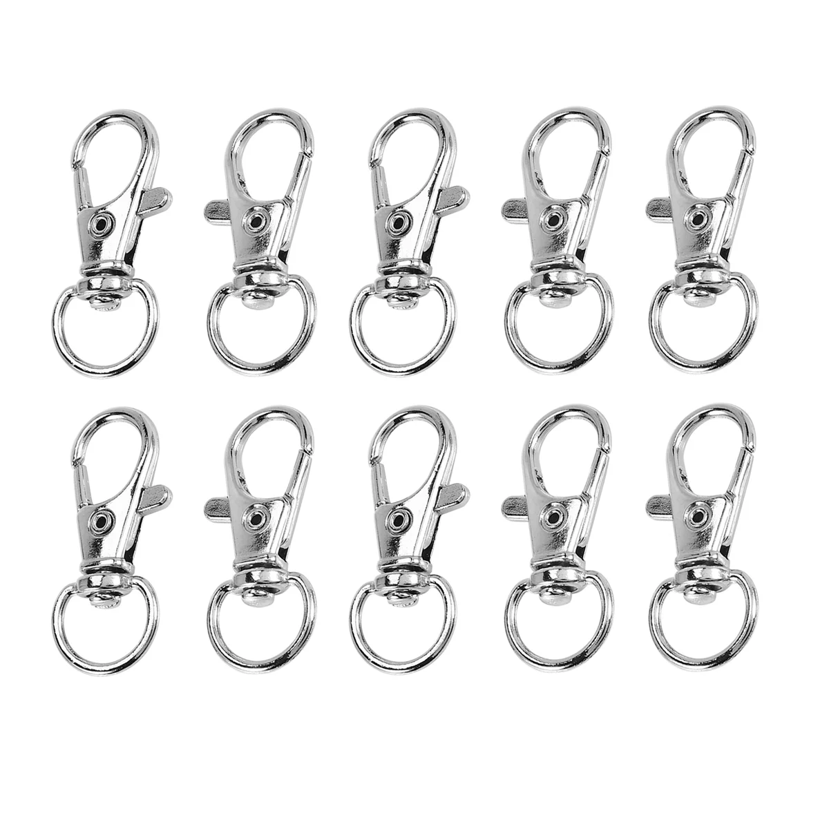 AB53 10 szt. Metalowe zapięcie Obrotowe klipsy spustowe Karabińczyki Breloczek Torby DIY Craft Silver