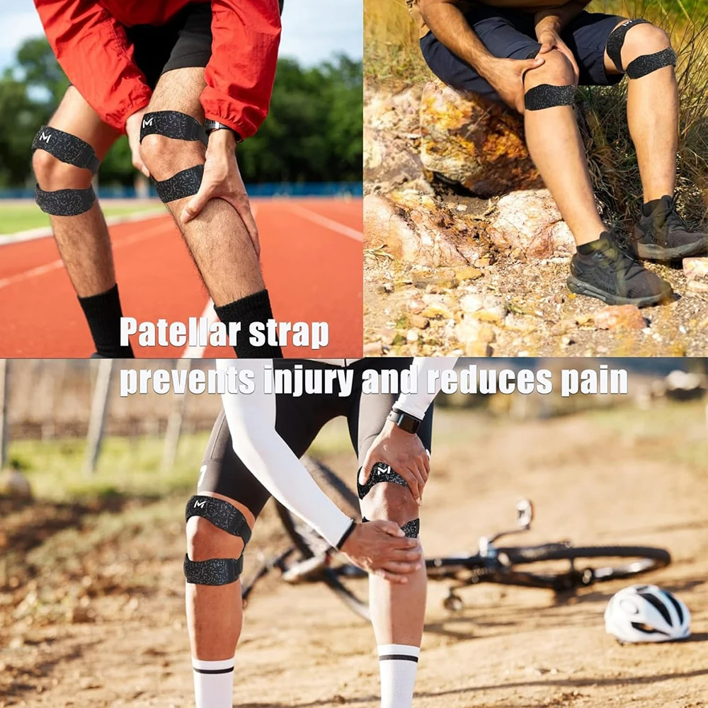 1/2Pcs Patella Knee Brace with Gel Pads, Adjustable Patellar Tendon Support Strap for Women Men Sports, Tennis, Running, Workout