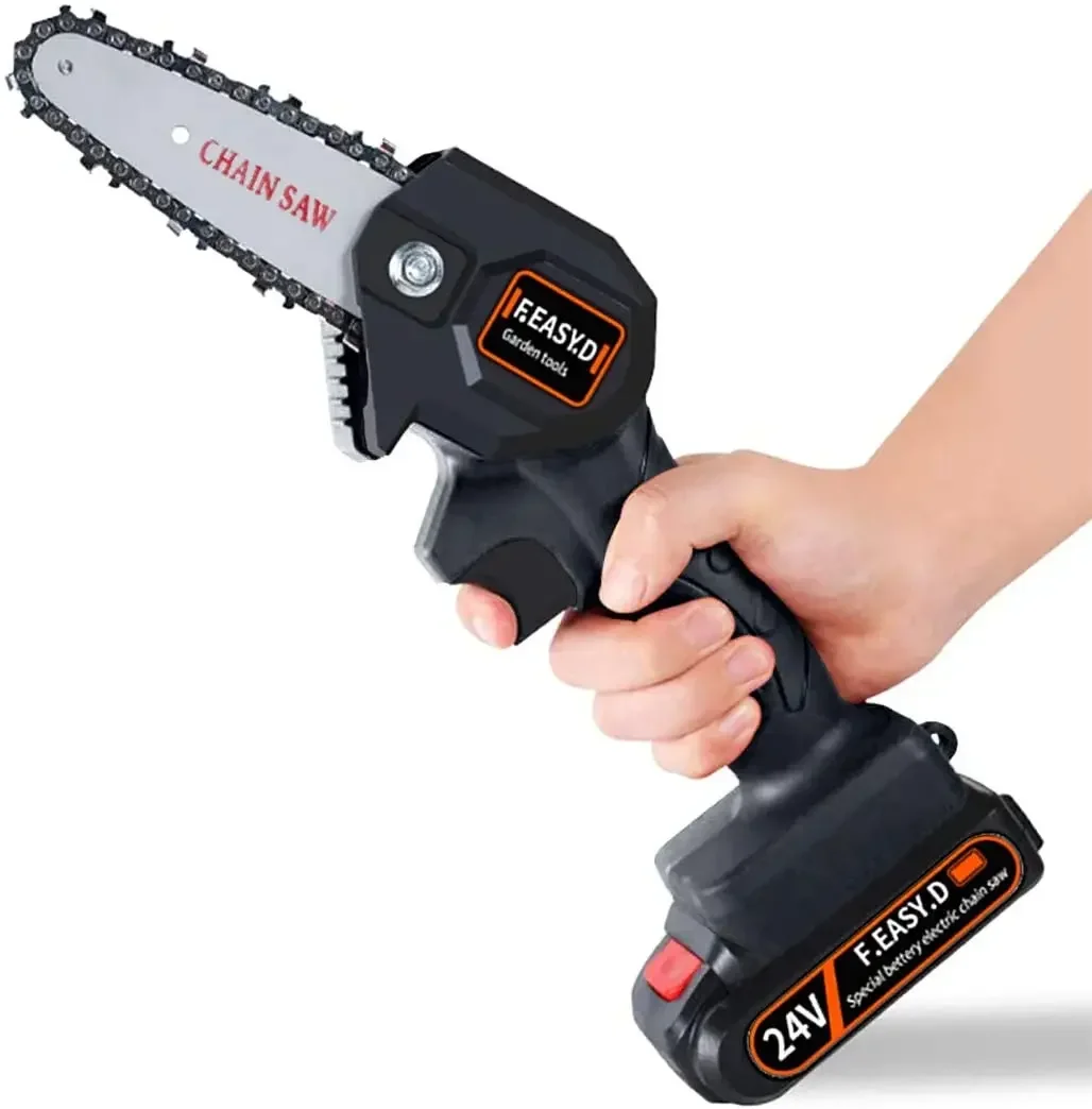 

Black Mini Chainsaw 4-Inch Cordless Electric Portable Chainsaw Power Saw .hine