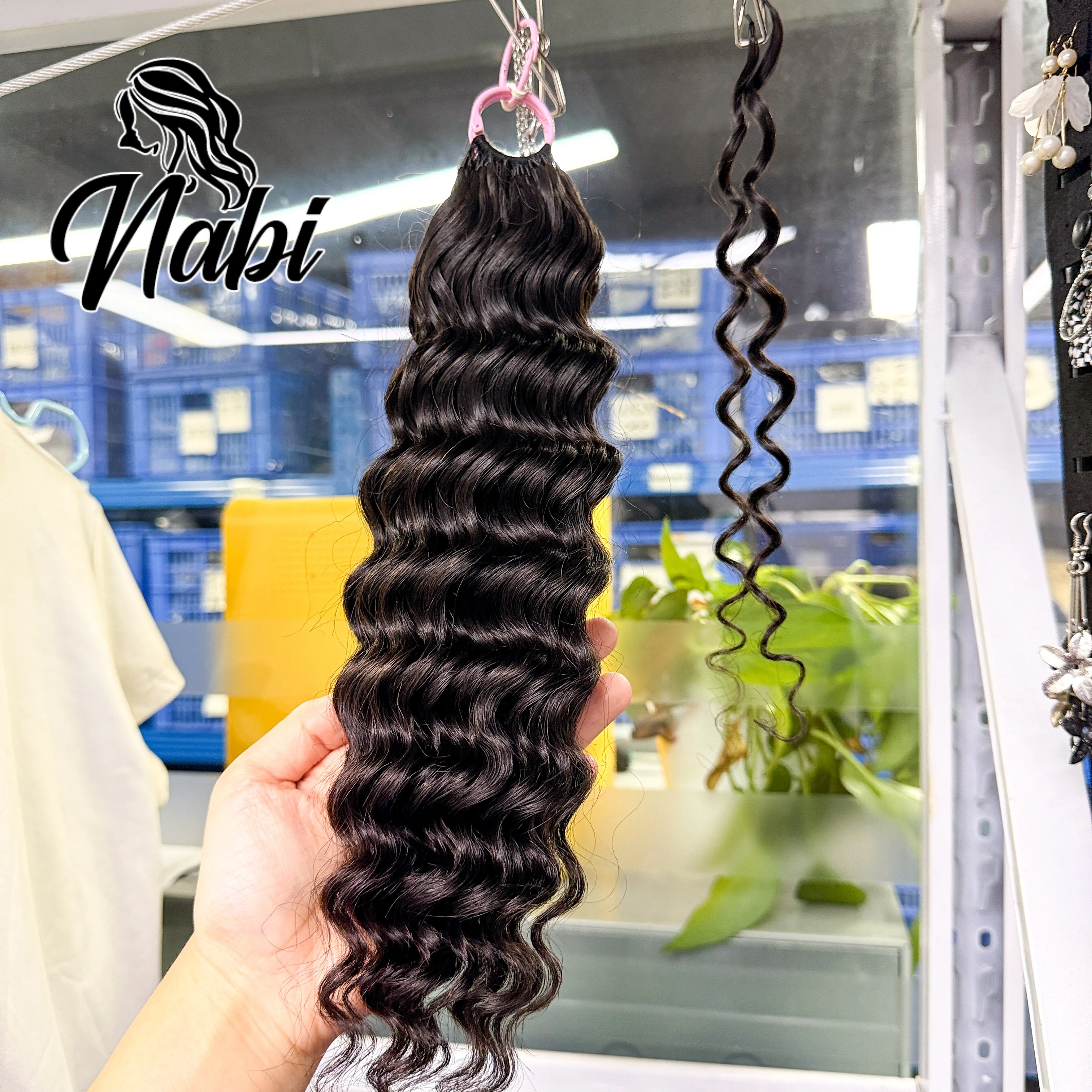 

NABI Crochet Human Hair Deep Wave Bulk Boho Braids Invisible Knotless Crochet Human Hair Extensions 100g/pc