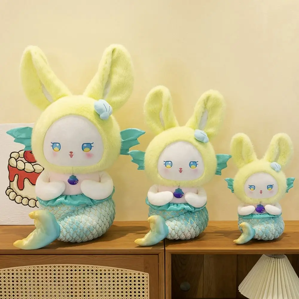 Creative Dress Up Mermaid Rabbit Plush Doll Stars Simulation Rabbit Plush Toy Fluffy Soft Cartoon Anime Fluffty Doll Home Decor