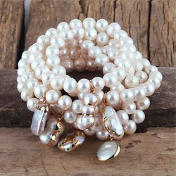 RH Fashion Natural Freshwater Pearl Bracelet For Beautiful Women Gift Dorp Stretch Bead Bracelets