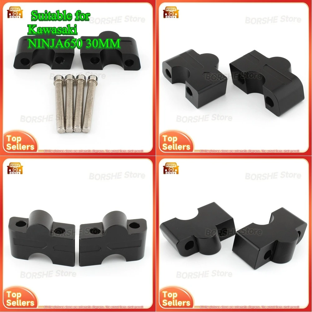 

2026 Motorcycle Handlebar Riser Kit Suitable for Kawasaki NINJA650 30MM Height Adjustable Handlebar Mounting Bracket Accessory