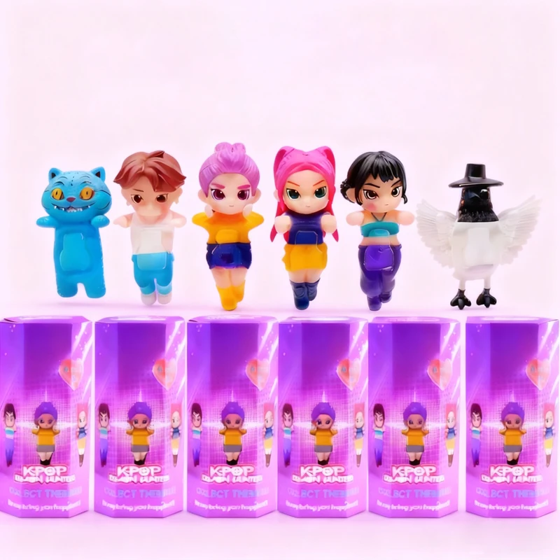 Novo 2025 k-pop caçadores de demônios colecionáveis mini figuras caixa cega derpy tigre rumi mira zoey buceta boneca fã presente natal