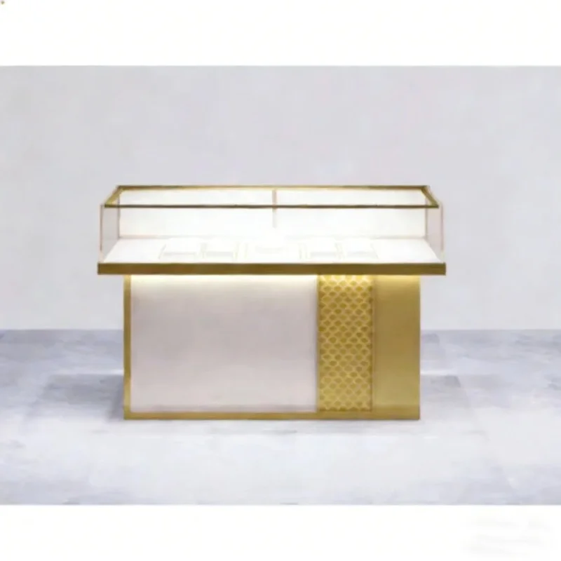 custom.Commercial Luxury Stainless Steel Jewelry Display Cabinet LED Lighting Waterproof Eco-Friendly Durable High Quality Showc