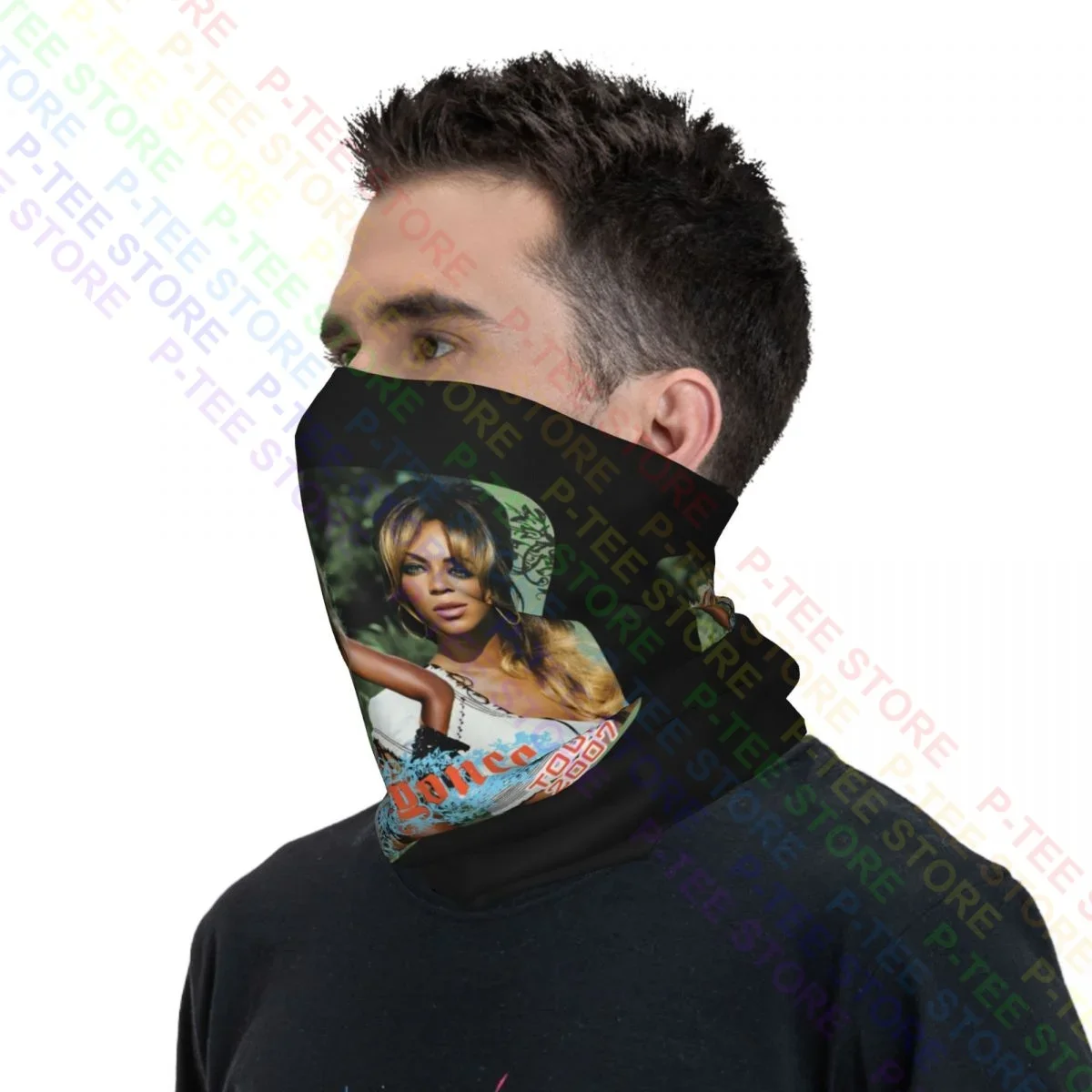 Vtg Beyonce Tour Rap Neck Gaiter Bandana Scarf Face Mask بسيط مضاد للأشعة فوق البنفسجية عالي المرونة