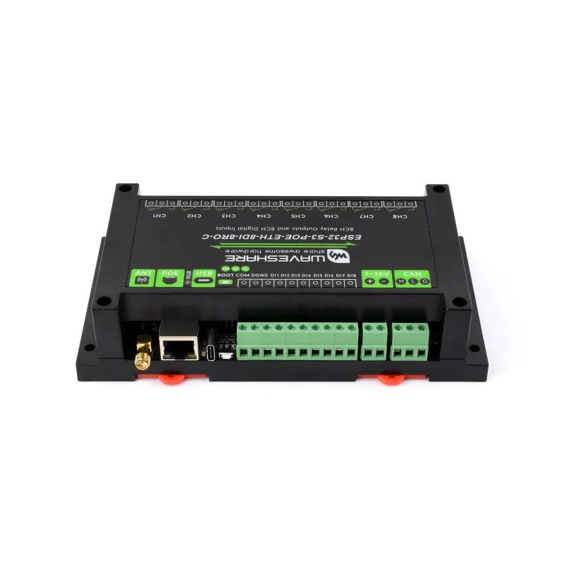 with CAN input Industrial rJ45 8 Channels ESP32-S3 Wi-Fi Relay Module board with 8 digital inputs bluetooth wifi
