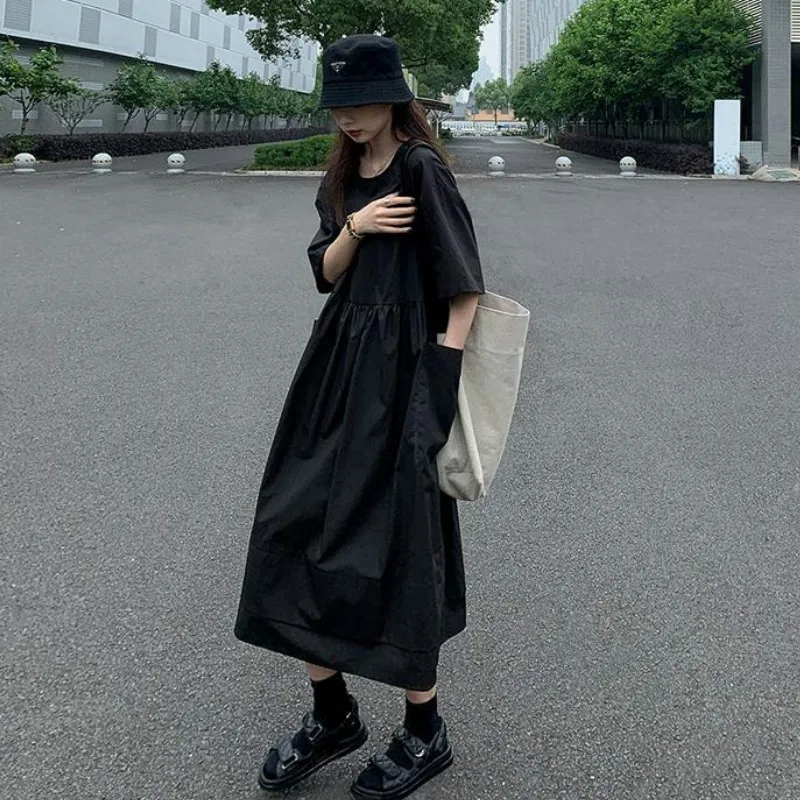 Dress Women Hot Sale Lovely College Style Korean Chic Teens White Design Holiday Summer Short Sleeve Vestidos Feminine Cozy Ins