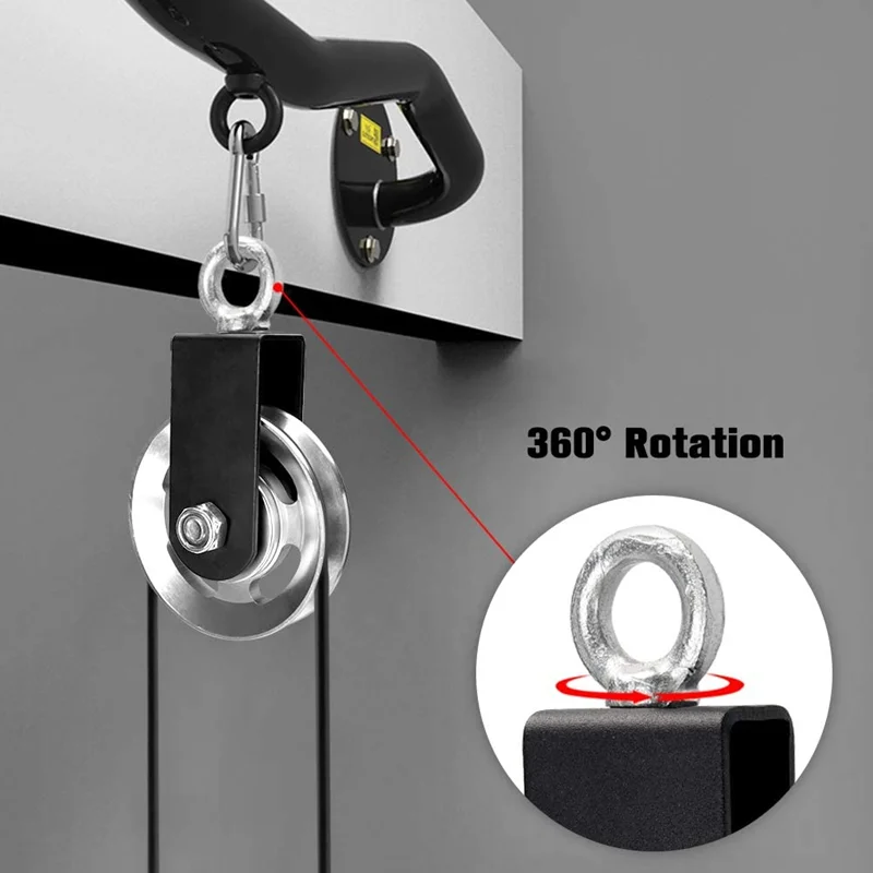 Silent Fitness Pulley Wheel for Home Gym 360Degree Rotation Traction Wheel Lifting Bearing Pulley Block Cable Machine Attachment