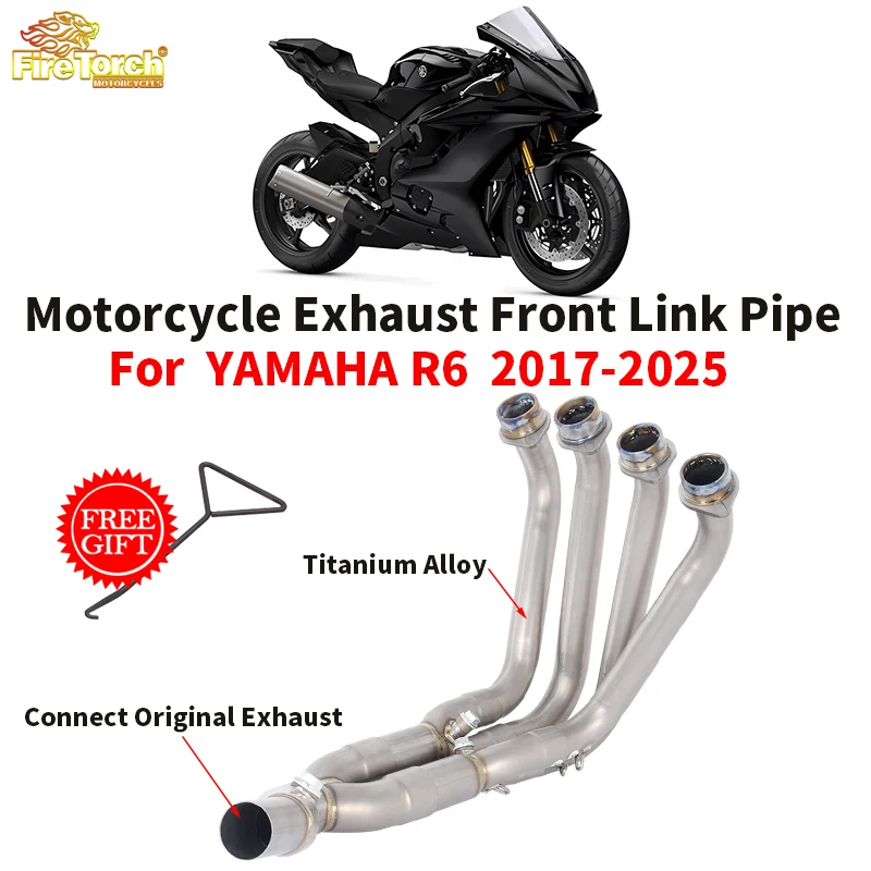 

Slip On For Yamaha R6 YZF-R6 YZF R6 2017 - 2025 Motorcycle Exhaust System Espace Front Link Pipe Connect Original Muffler Moto