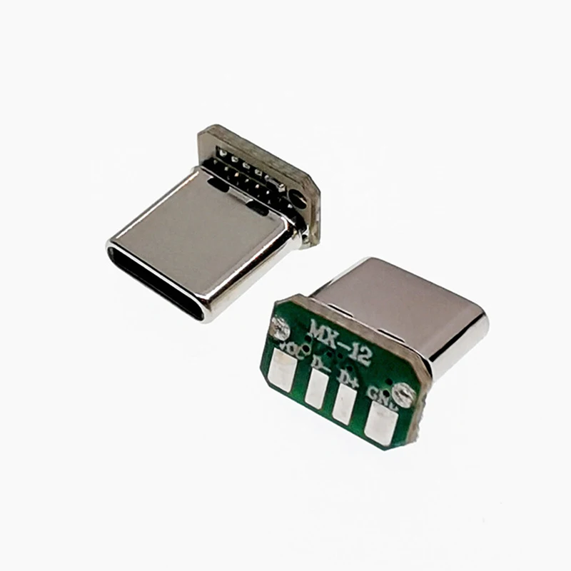 Carte de raccordement verticale de type C, 4 fils de soudage, bande de données PCB, carte USB, connecteur de tête mâle, haute qualité, tout neuf, 1PC