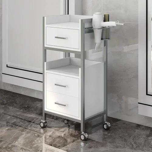 Portable Rolling Trolley Beauty Salon White Professional Salon Trolley Storage Drawers Carro Peluqueria Salon Furniture MQ50TC