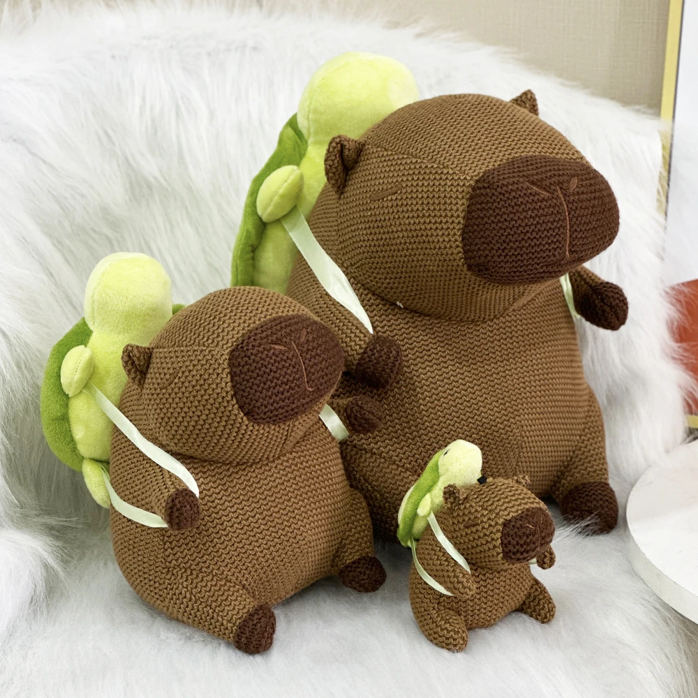 Capivara brinquedo de pelúcia simulação capibara anime fofo brinquedo de malha bebê recheado capivara brinquedo artesanal capivara pelúcia ﻿