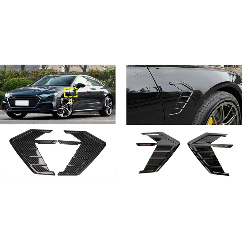 Car Side Body Air Vent Sticker Trim For  A4 A5 A7 S7 RS7 Sportback A6 S6 RS6 Avant Allroad 2019-2021