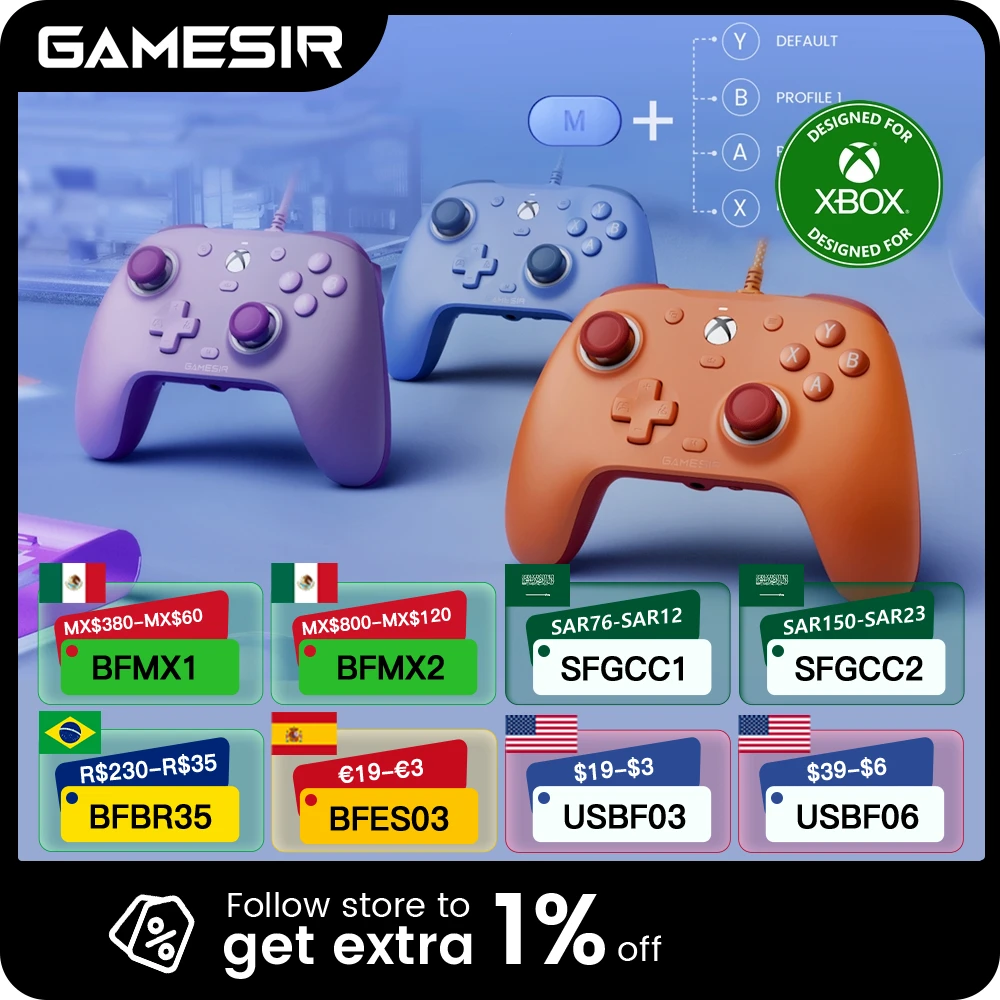 GameSir G7 SE Xbox Gamepad Game Controller for Xbox Series X, Xbox Series S, Xbox One, with Hall Effect Joystick and Trigger