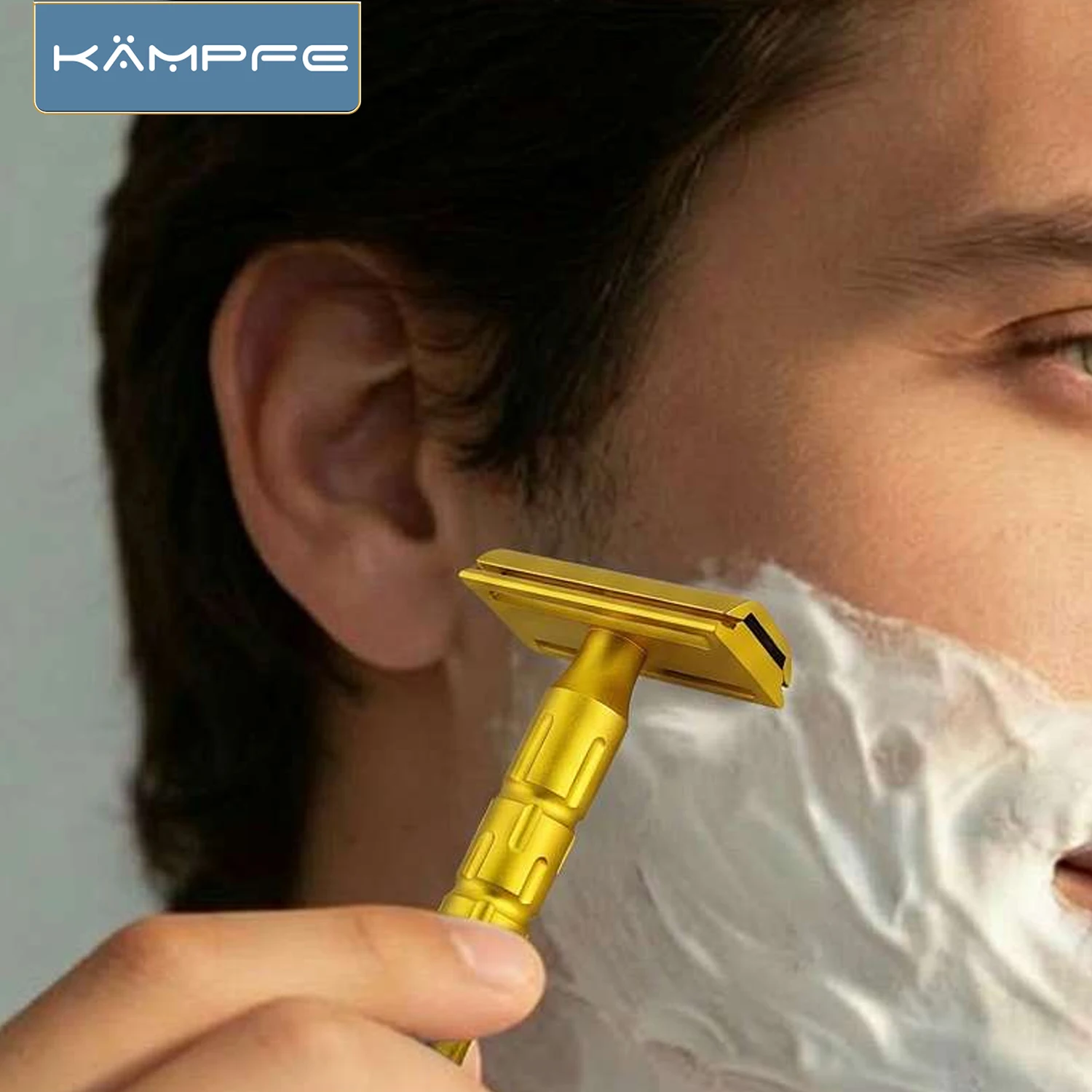 KAMPFE CNC milling high-quality AL7075 aluminum double-edged safety shaver men's exquisite gift hair salon tool