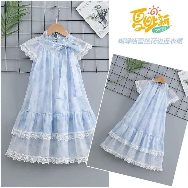 Girls Polka Dot Dresses Summer Fashion Children's Clothing Small Fresh Sleeve Parent-child Princess Dress Kids Dresses for Girls