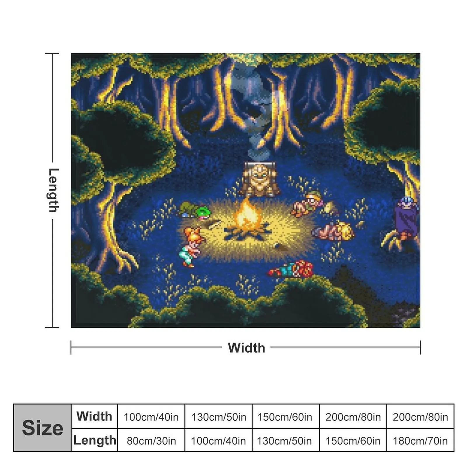 Chrono Trigger Campfire Throw Blanket Beautifuls Summer Beddings Personalized Gift cosplay anime Blankets