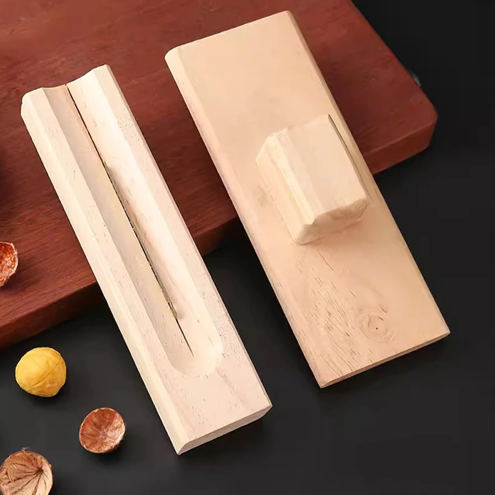 

1 Pair Manual Chestnut Opener Wooden Handle Nutcracker Tool For Walnuts Lotus Chestnuts Kitchen Gadget Sheller Clipper Peeler