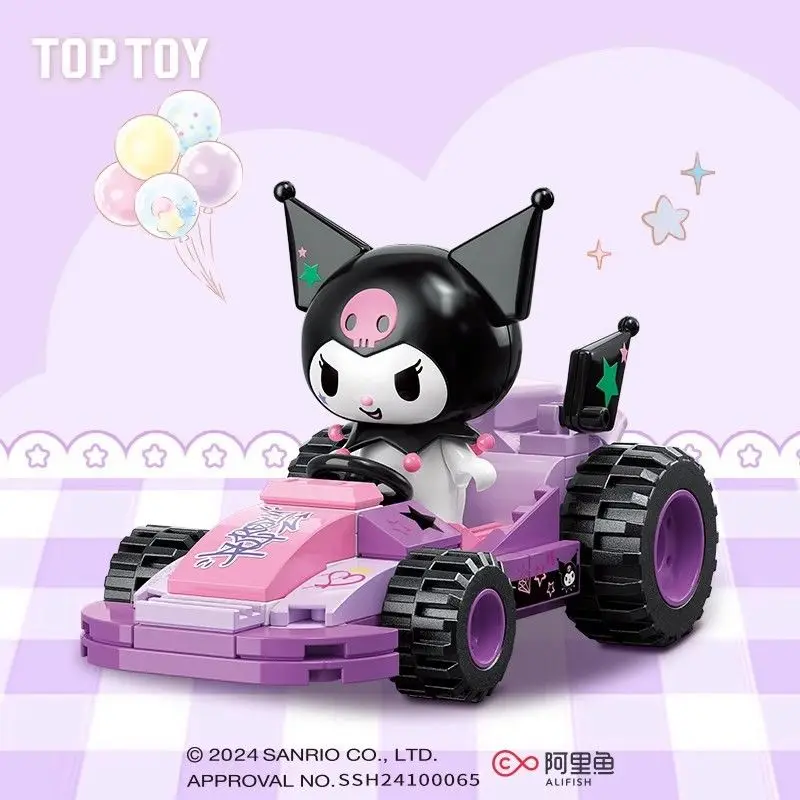

Sanrio Kuromi Out of The Small Fleet of Vehicles Assembled Building Block Car Toy Model Desktop Ornaments Children Holiday Gift