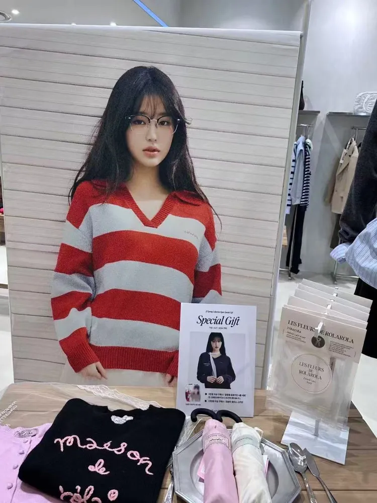 

Korean Striped Knit Sweater V-Ne Women's Lazy Collar Long Sve Warm Autumn Winter Faion Casual Loose Fit Top