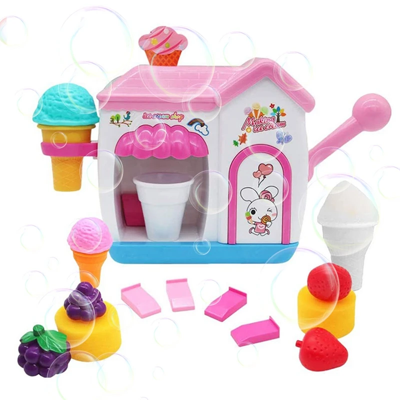 Kids Bathroom Foaming Ice Cream Bubble Machine Bathtub Toy Children Play House Educational Bath Fun Game