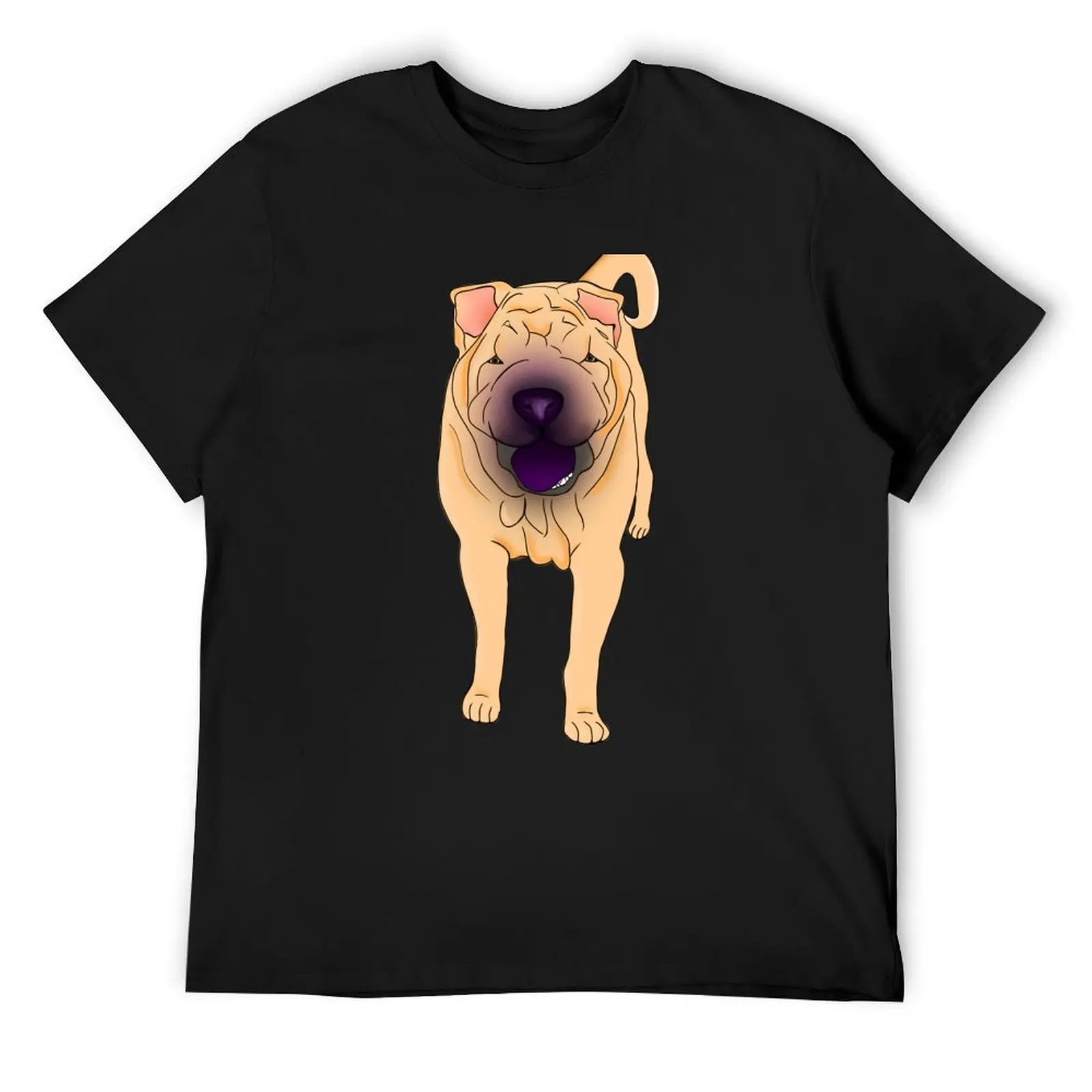 Shar Pei - Blonde T-Shirt blue archive customs summer top vintage clothes workout shirts for men