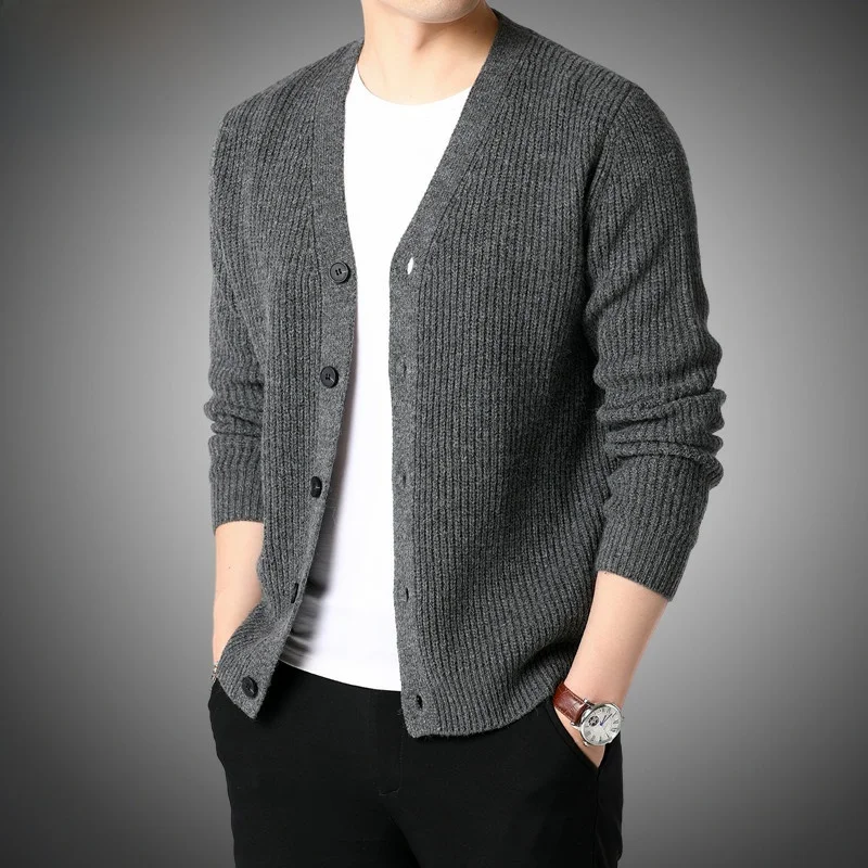 

Rn Men's Open Cardigan Loose Casual Outerwear Knitted Sweater Trendy Autumn Winter New Sle Faion Urban Sle V-Ne Lo...