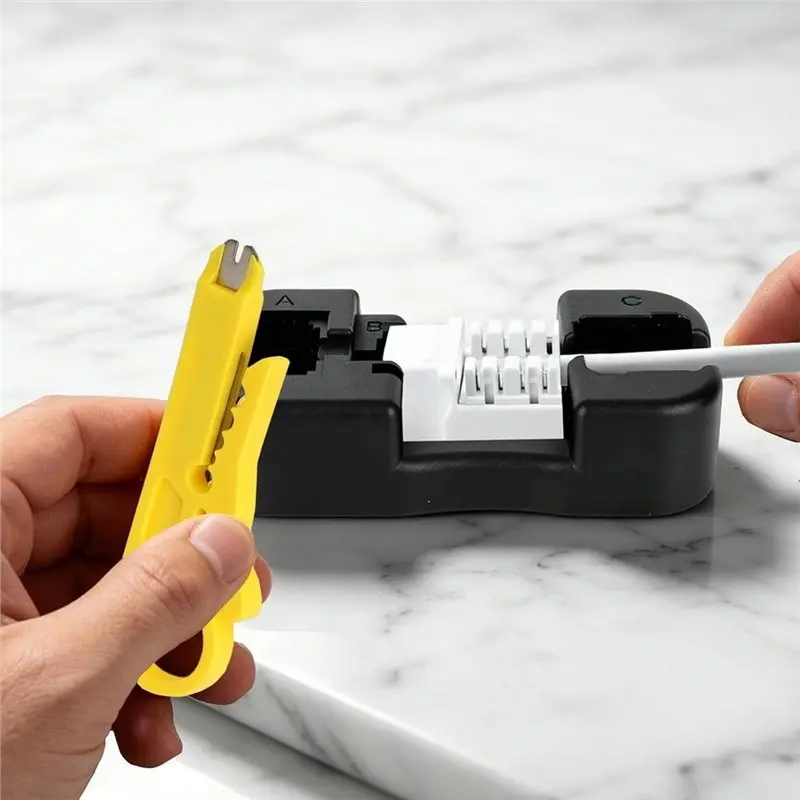 ABMR-Jack Punch Down Stands(2Pcs) With 2 Wire Stripper Tools Kit- Compatible For RJ11, For RJ12 For RJ45 90°& 180° Jacks