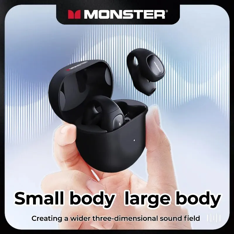 Monster Ear клип Беспроводные наушники с микрофонами, сенсорное управление, 3D HiFi стерео звук, дизайн для занятий спортом