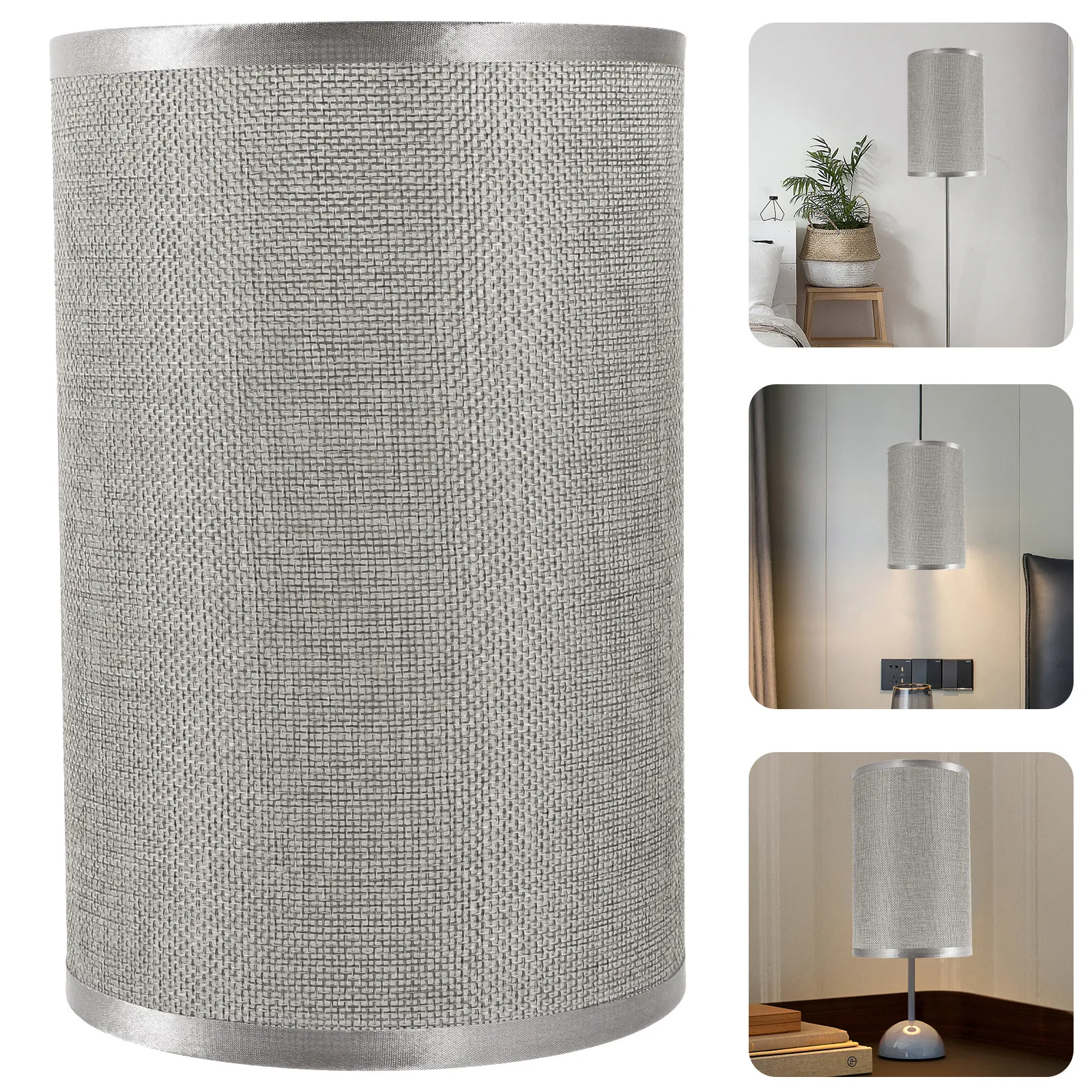 

Минималистичный тканевый абажур круглой формы для цоколя E27, мягкий свет, идеально подходит для кабинета, спальни, настольной лампы.