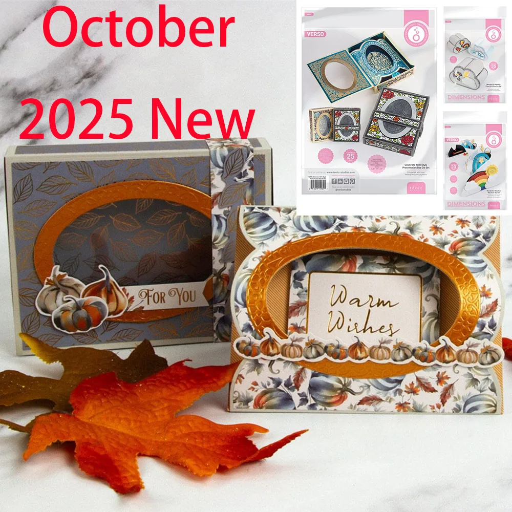

2025 New Tonic Dies Celebrate with Style Presentation Box Rainbow Cloud Gift Box Die Set DIY Scrapbooking Holiday Gift Handmade