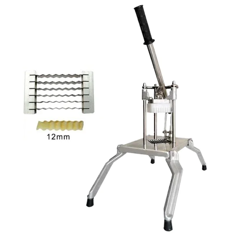 Lever Operated Manual Veggie Cutter, Multi-function Machine to Cut French Fries, Slices and Cubes for Fruits Vegetables