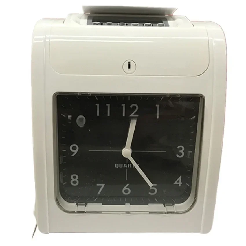 

Export, English attendance machine, red and black two-color, automatic shift 24 shifts with battery, English clock in kind