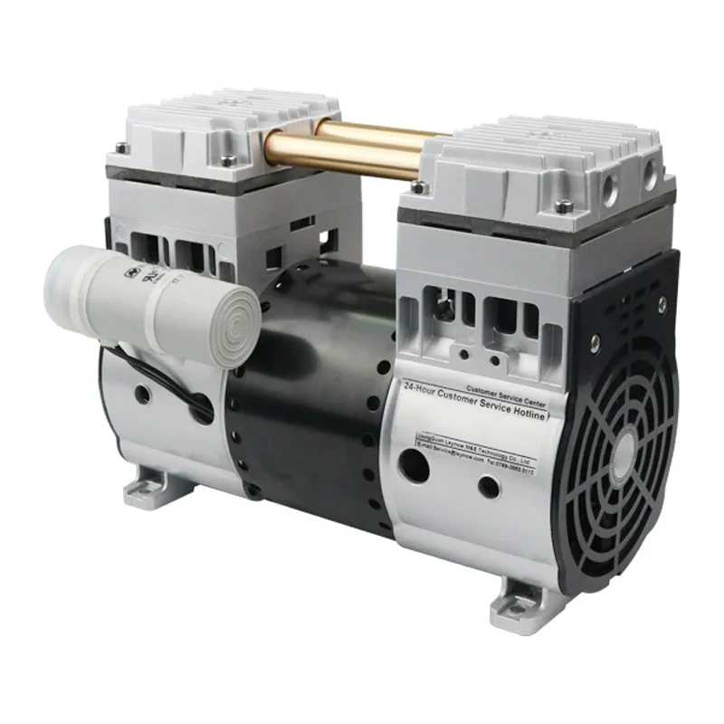 high precision low noise AC 550W 200L/min oil-free small piston vacuum pump